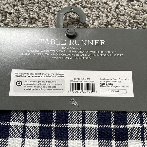 NWT. Table Runner.  14x72”. Blue/White. - Picture 4 of 5